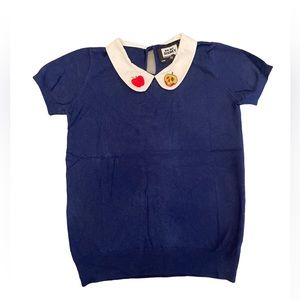 Disney Oh my Disney Snow White blue knit top, Size X-Small